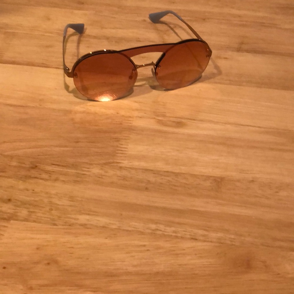 Prada round pink and gold sun glasses in good condition